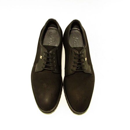 FOSCO FSC-6510 SİYAH NUBUK ERKEK TÜM YÜZ BAĞLI ÖRGÜ BASKILI EVA TABAN AYAKKABI