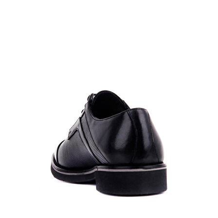 FOSCO FSC9087 SİYAH ERKEK İĞNE BASKILIÇİFT YÜZ BAĞLI ÖKÇELİ EVA TABAN KLASİK AYAKKABI