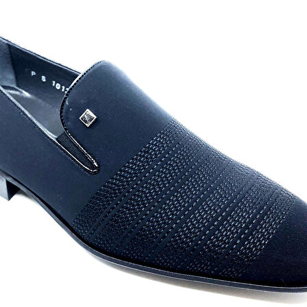 FOSCO FSC1012 SİYAH SATEN ERKEK NAKIŞ İŞLEMELİ FANTEZİ AYAKKABI