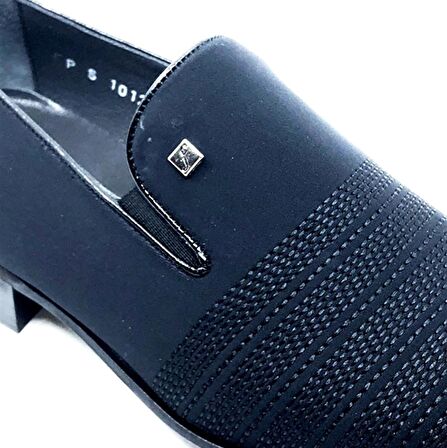 FOSCO FSC1012 SİYAH SATEN ERKEK NAKIŞ İŞLEMELİ FANTEZİ AYAKKABI