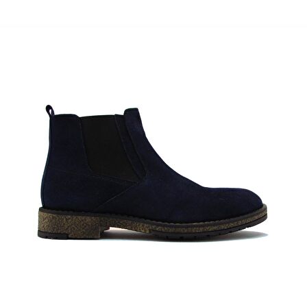 Fosco Fsc1542 Yuvarlak Burun Orta Topuk Lastikli Soğuk Havaya Dayanıklı Günlük Lacivert Klasik Bot Süet