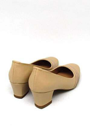 BEETY AKYN23-8664 NUT KADIN KÜT BURUN KALIN TOPUK AYAKKABI