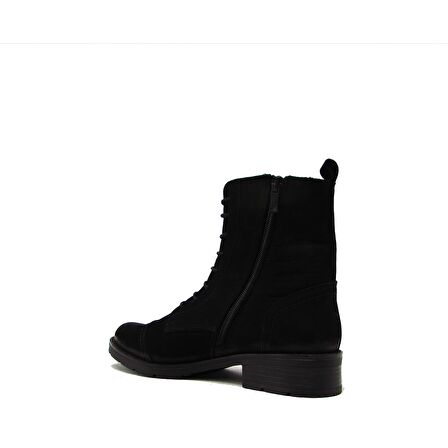 CASTLE BLACK CB5965 SİYAH NUBUK KADIN BAĞLI POSTAL BOT