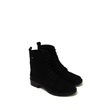 CASTLE BLACK CB5965 SİYAH NUBUK KADIN BAĞLI POSTAL BOT