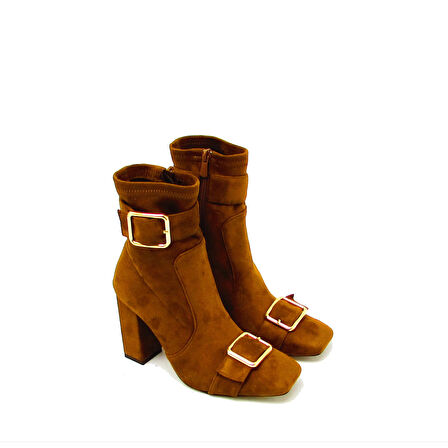 KANUGA RL500 TABA SÜET KADIN KEMER DETAYLI FERMUARLI BOT