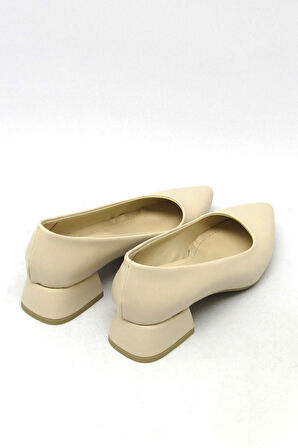 KANUGA BB2022-09 BEJ KADIN KISA KALIN TOPUK AYAKKABI