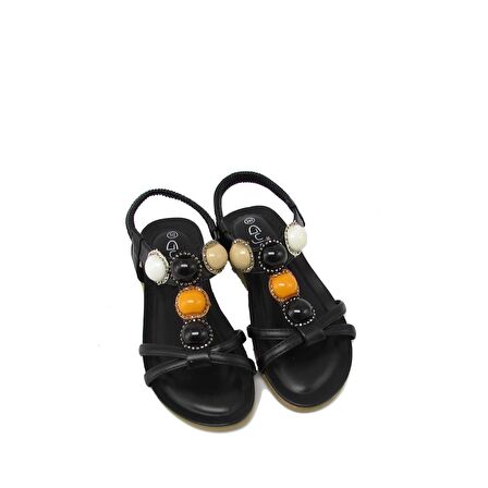 GUJA BLG22Y150-9 SİYAH KADIN RENKLİ BÜYÜK BOCUKULU SANDALET