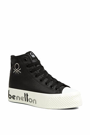 BENETTON BN-30820 SİYAH KADIN BOĞAZLI YÜKSEK TABAN CASUAL