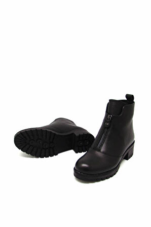 CASTLE BLACK CB21972-1 SİYAH KADIN ÇİFTYÜZ FERMUARLI BOT