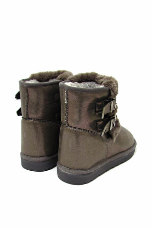 PİERRE CARDİN PC-52123 PLATIN KADIN KEMER DETAYLI KÜRKLÜ BOT