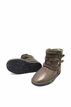 PİERRE CARDİN PC-52123 PLATIN KADIN KEMER DETAYLI KÜRKLÜ BOT