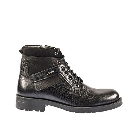 FOSCO FSC-7579-1 SİYAH ERKEK TÜM YÜZ BAĞLI KÜRKLÜ BOT