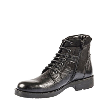 FOSCO FSC-7579-1 SİYAH ERKEK TÜM YÜZ BAĞLI KÜRKLÜ BOT