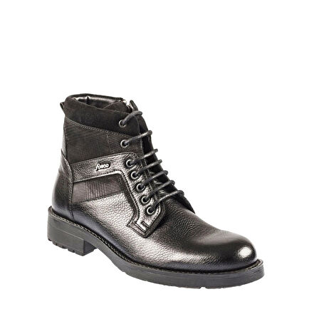 FOSCO FSC-7579-1 SİYAH ERKEK TÜM YÜZ BAĞLI KÜRKLÜ BOT