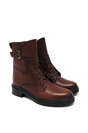 CASTLE BLACK CB7211-1 TABA KADIN KEMERLİ POSTAL BOT