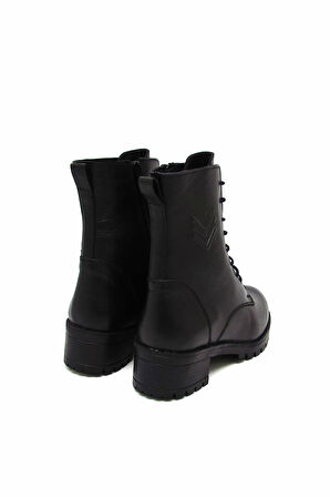 CASTLE BLACK CB2689 SİYAH KADIN BAĞLI FERMUARLI BOT