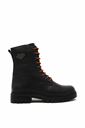 CASTLE BLACK CB90006 SİYAH KADIN BAĞLI FERMUARLI YARIM BOT