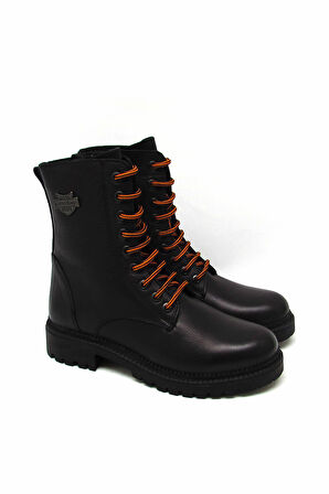 CASTLE BLACK CB90006 SİYAH KADIN BAĞLI FERMUARLI YARIM BOT