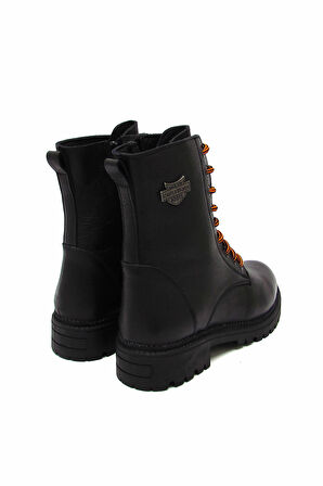 CASTLE BLACK CB90006 SİYAH KADIN BAĞLI FERMUARLI YARIM BOT