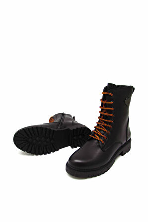 CASTLE BLACK CB90006 SİYAH KADIN BAĞLI FERMUARLI YARIM BOT