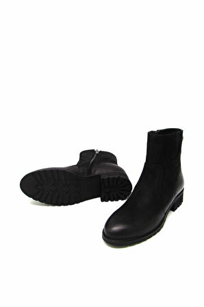 VENÜS VNS2253405K SİYAH NUBUK KADIN FERMUARLI YARIM BOT