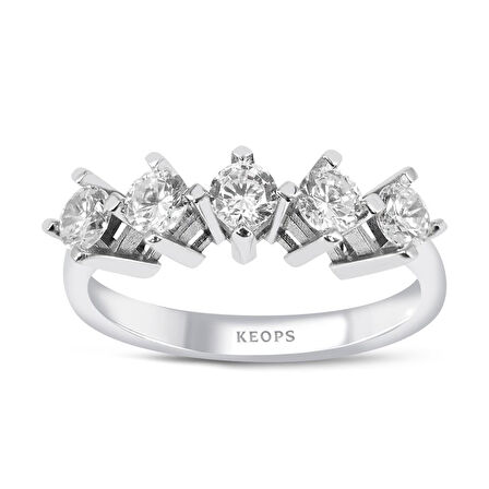 D Renk 0.75  Karat Pırlanta Beştaş Yüzük