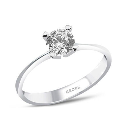 G Renk 0.50 Karat Kalp Tırnak Tektaş Yüzük