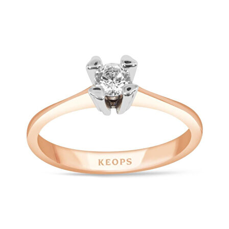 G Renk 0.20 Karat Pırlanta Kalpli Tektaş Yüzük