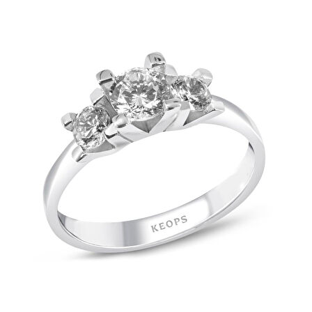 E Renk 0.60 Karat Pırlanta  Tria Yüzük