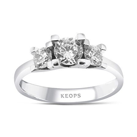 E Renk 0.60 Karat Pırlanta  Tria Yüzük