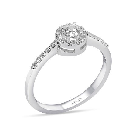 E Renk Toplam 0.36 Karat Pırlanta Tektaş Yüzük