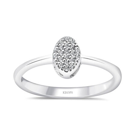 0.10 Karat Oval Pırlanta Coronet Yüzük