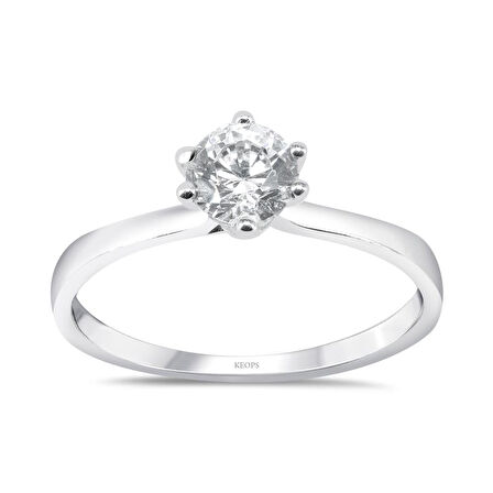 0.50 Karat E Renk  Pırlanta Vintage Tektaş Yüzük - HRD Sertifikalı