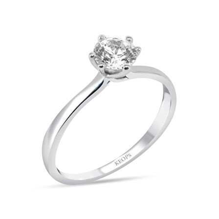 0.50 Karat E Renk  Pırlanta Vintage Tektaş Yüzük - HRD Sertifikalı