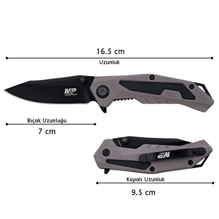 Smith Wesson® M&P M2.0 ULTRAGLIDE TI Aluminum Rubberized Drop Point Çakı 1100041