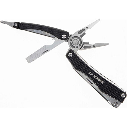 Schrade Clench Çok Amaçlı El Aracı – 9 Fonksiyonlu Paslanmaz Katlanır Multitool (1182532)