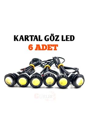 6 Adet Ayna Altı Led Beyaz 12v Kartal Göz Led Park Plaka Sis Bagaj Aydinlatma