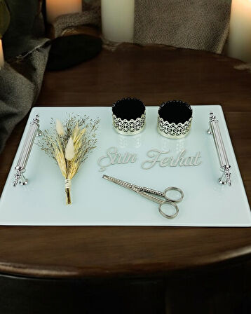 Harmonize Beyaz Söz Tepsisi ve Damat Kahve Fincanı