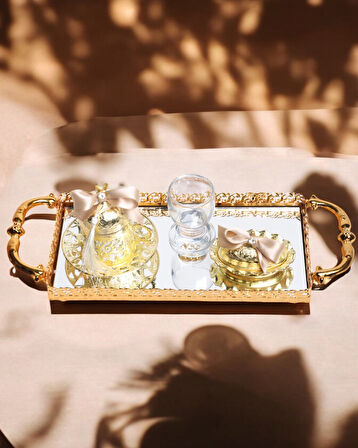 Affection Gold Nişan Kahve Tepsisi