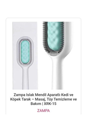 Islak Mendil Aparatlı Kedi ve Köpek Tarak - Masaj, Tüy Temizleme ve Bakım
