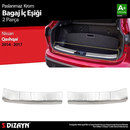 S-Dizayn Nissan Qashqai 2 Krom Bagaj İç Eşiği 2014-2017