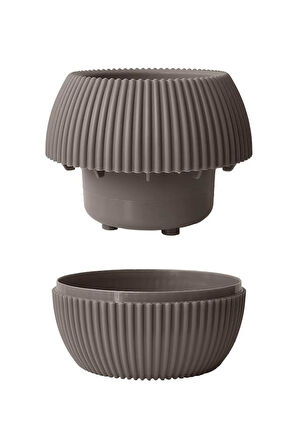 Omnipazar KRS-362 Plastik Mercan Kaktüs Saksı 0.35 Litre Soft Kahverengi 6 Adet