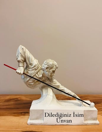 MYK Hediye Kişiye Özel Bilardo Biblosu Heykeli Beyaz 19 cm