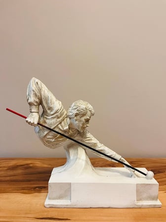 MYK Hediye Kişiye Özel Bilardo Biblosu Heykeli Beyaz 19 cm