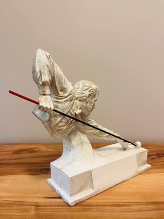 MYK Hediye Kişiye Özel Bilardo Biblosu Heykeli Beyaz 19 cm