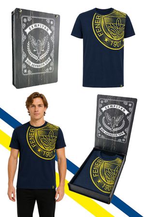 FENERBAHÇE ERKEK TRIBUN HALFTONE LOGOLU TSHIRT LAZER KUTU HEDİYELİ