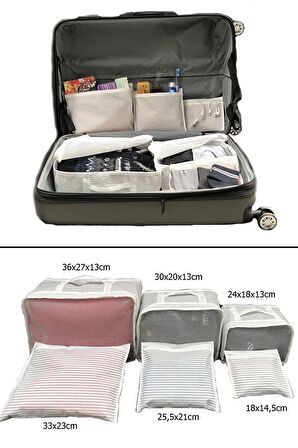 Bavul Organizer 6'lı Valiz Düzenleyici Set
