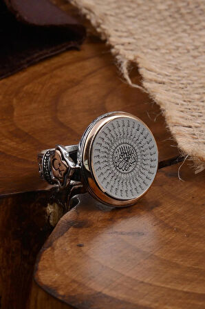 Otuzbeş 35 Besmele Yazılı Yanı Işlemeli Erkek Gümüş Yüzük