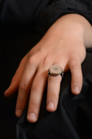 Otuzbeş 35 Besmele Yazılı Yanı Işlemeli Erkek Gümüş Yüzük