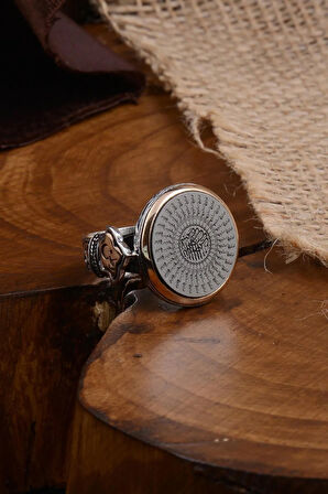 Otuzbeş 35 Besmele Yazılı Yanı Işlemeli Erkek Gümüş Yüzük